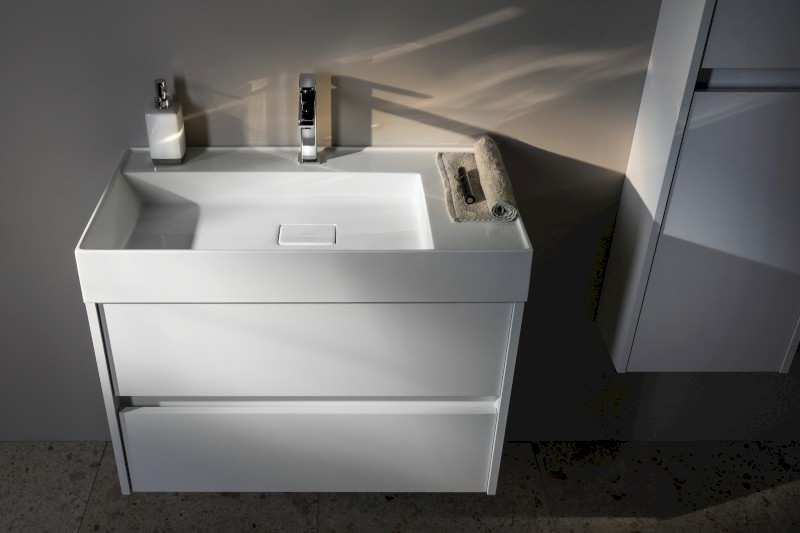 GODIVA umyvadlo, litý mramor, 83x44cm, bílá GU083L