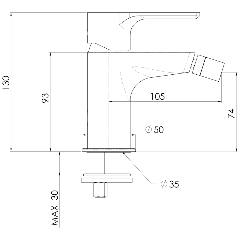 PAX stojánková bidetová baterie, černá mat XA03/15