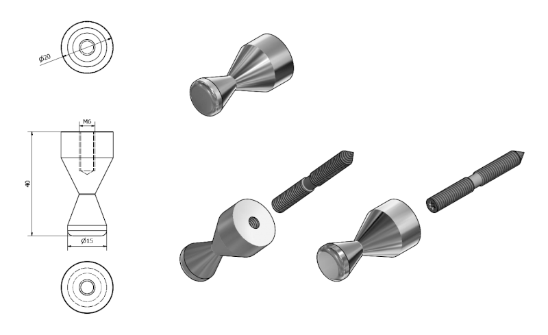 Háček 40mm, chrom 1301-12