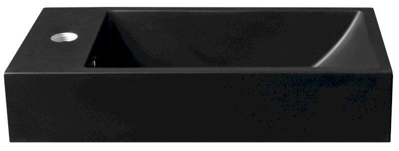 ARIANA umývátko, litý mramor, 50x25cm, baterie vlevo, černá mat SM012B