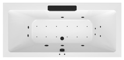 CASCATA hydromasážní vana, 185x85x45cm, kaskáda černá, Active Hydro-Air, černá 73836.102.2030