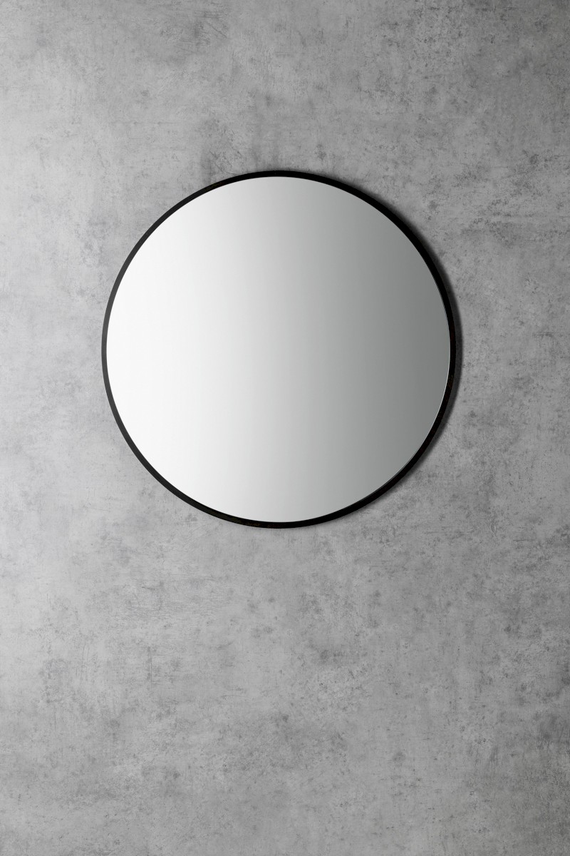 NOTION SLIM kulaté zrcadlo v rámu ø 40cm, černá mat NT400