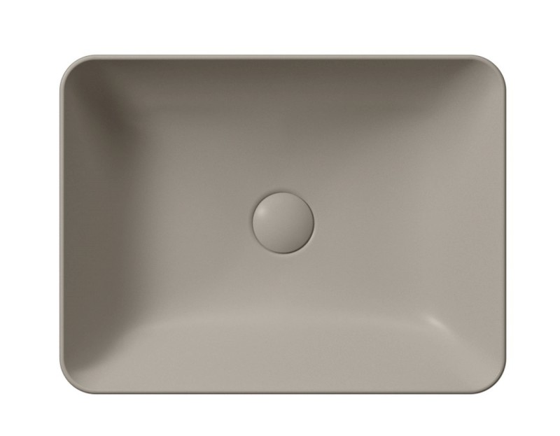 SAND/NUBES keramické umyvadlo na desku 50x38cm, tortora mat 903705