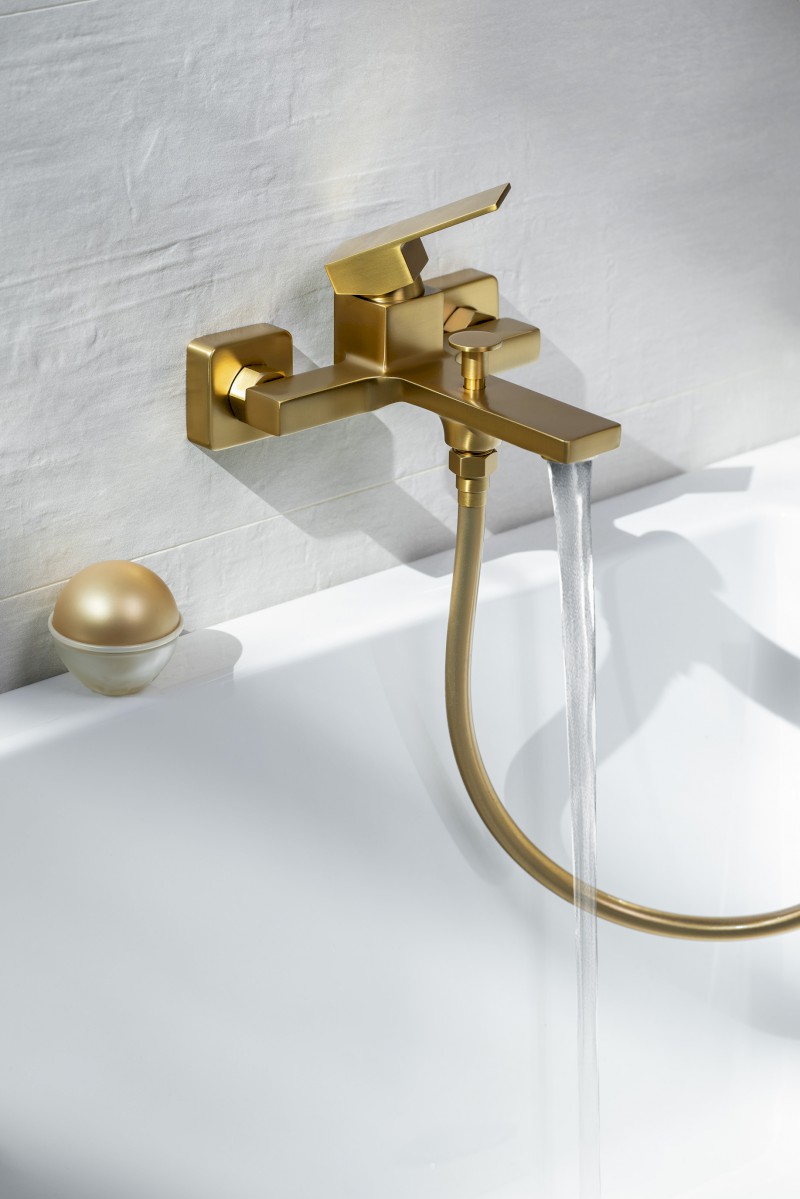 CUBEMIX nástěnná vanová baterie, zlato mat CM010GB