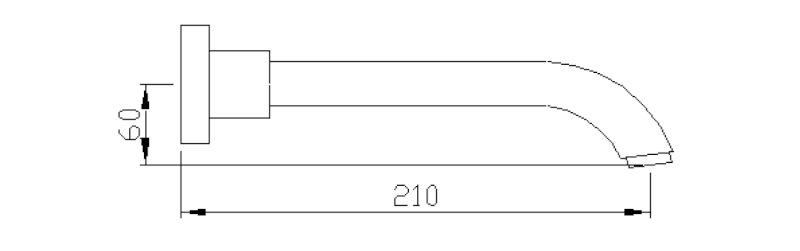 Nástěnná výtoková hubice, 210mm, chrom CR210CRO
