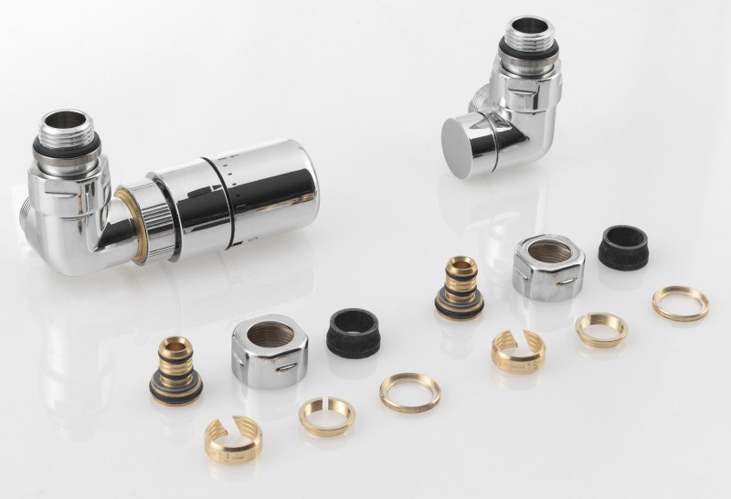 CORNER připojovací sada ventilů termostatická triaxiální, levé provedení, chrom CP1011LS