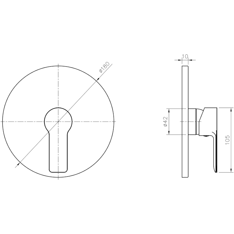 BARON podomítková sprchová baterie, 1 výstup, vrchní části, chrom 612.041.1
