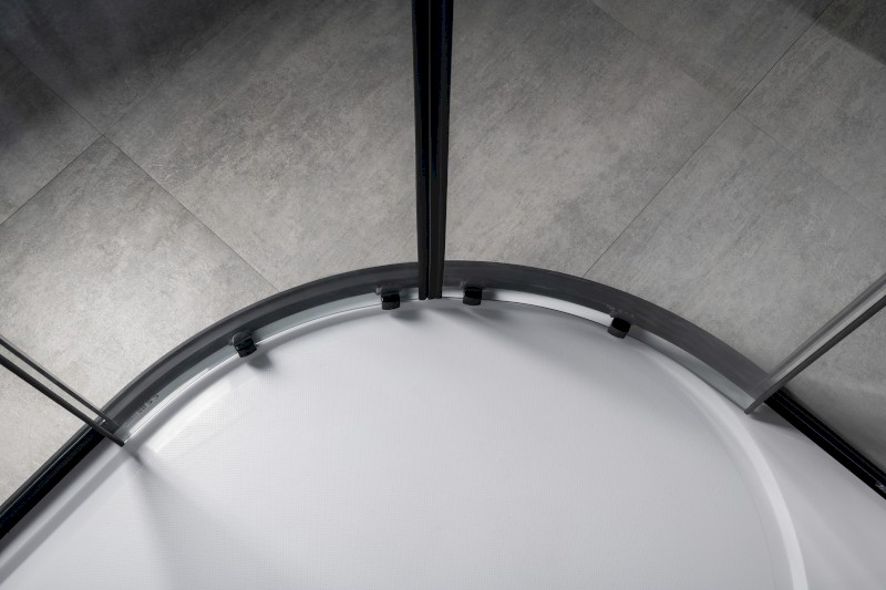 SIGMA SIMPLY BLACK čtvrtkruhová sprchová zástěna 1000x1000 mm, R550, čiré sklo GS5510B