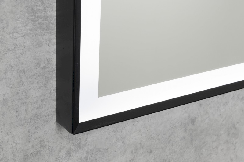 CORNA zrcadlo s LED osvětlením 60x80cm, dotykový senzor, stmívatelné, černá mat CN060