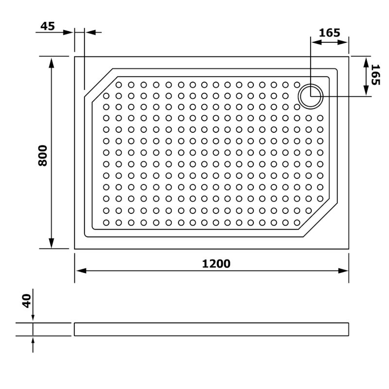 SARA sprchová vanička z litého mramoru, obdélník 120x80cm, bílá GS12080