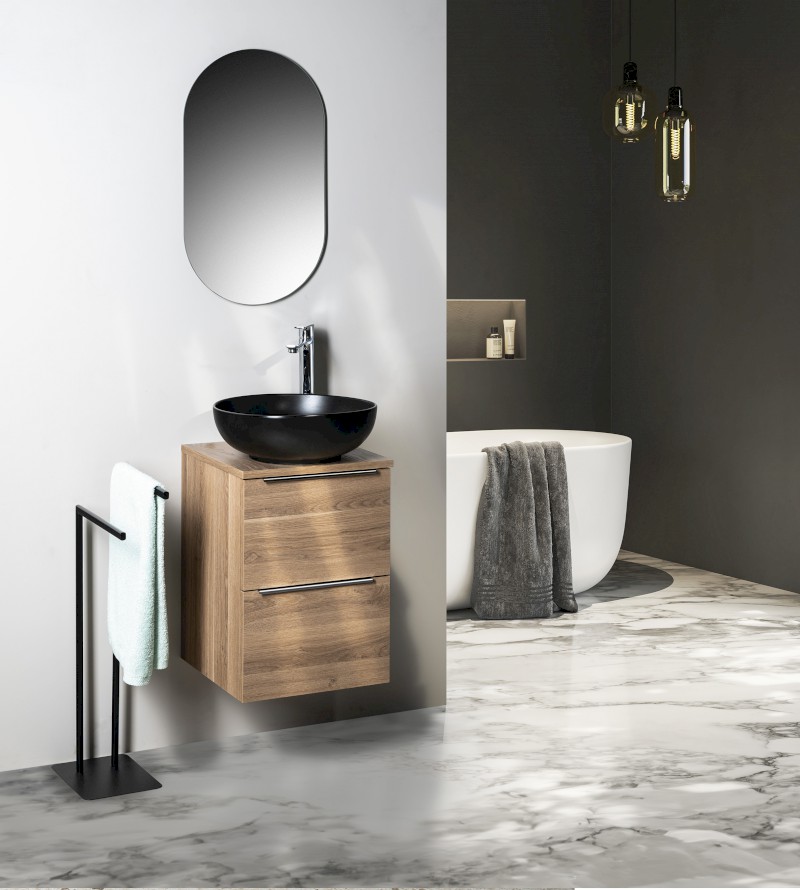 EMONA umyvadlová skříňka 39,4x55x39cm, dub stříbrný EM040-1111