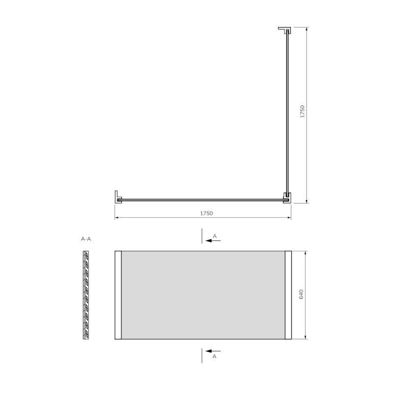 UNIVERSAL rohový panel 175x175x64cm, L/R 35346