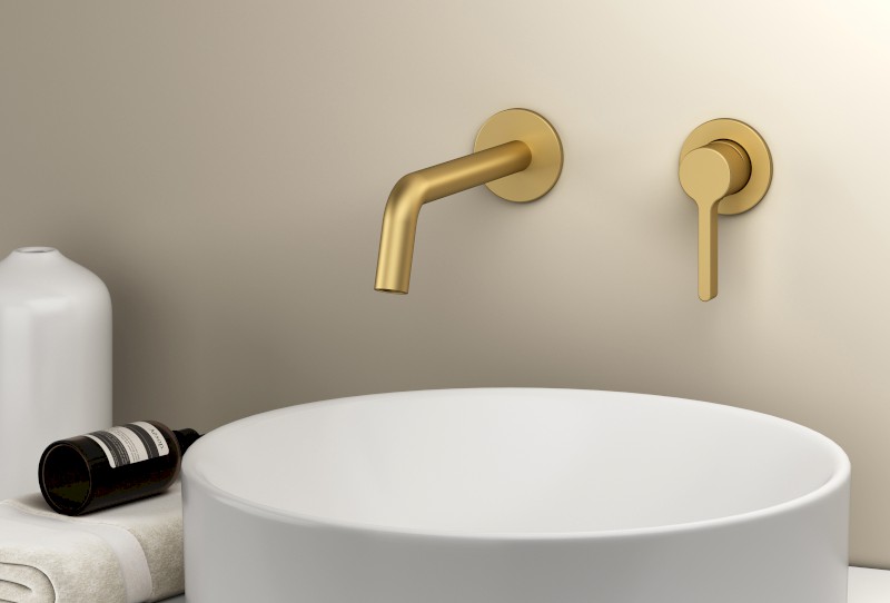 ICONIC podomítková dvouprvková umyvadlová baterie, zlato mat AF008GB