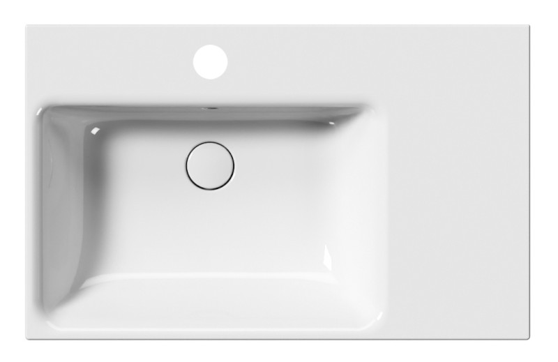 NUBES keramické umyvadlo 80x50cm, s odkládací plochou vpravo, bílá ExtraGlaze 9629111