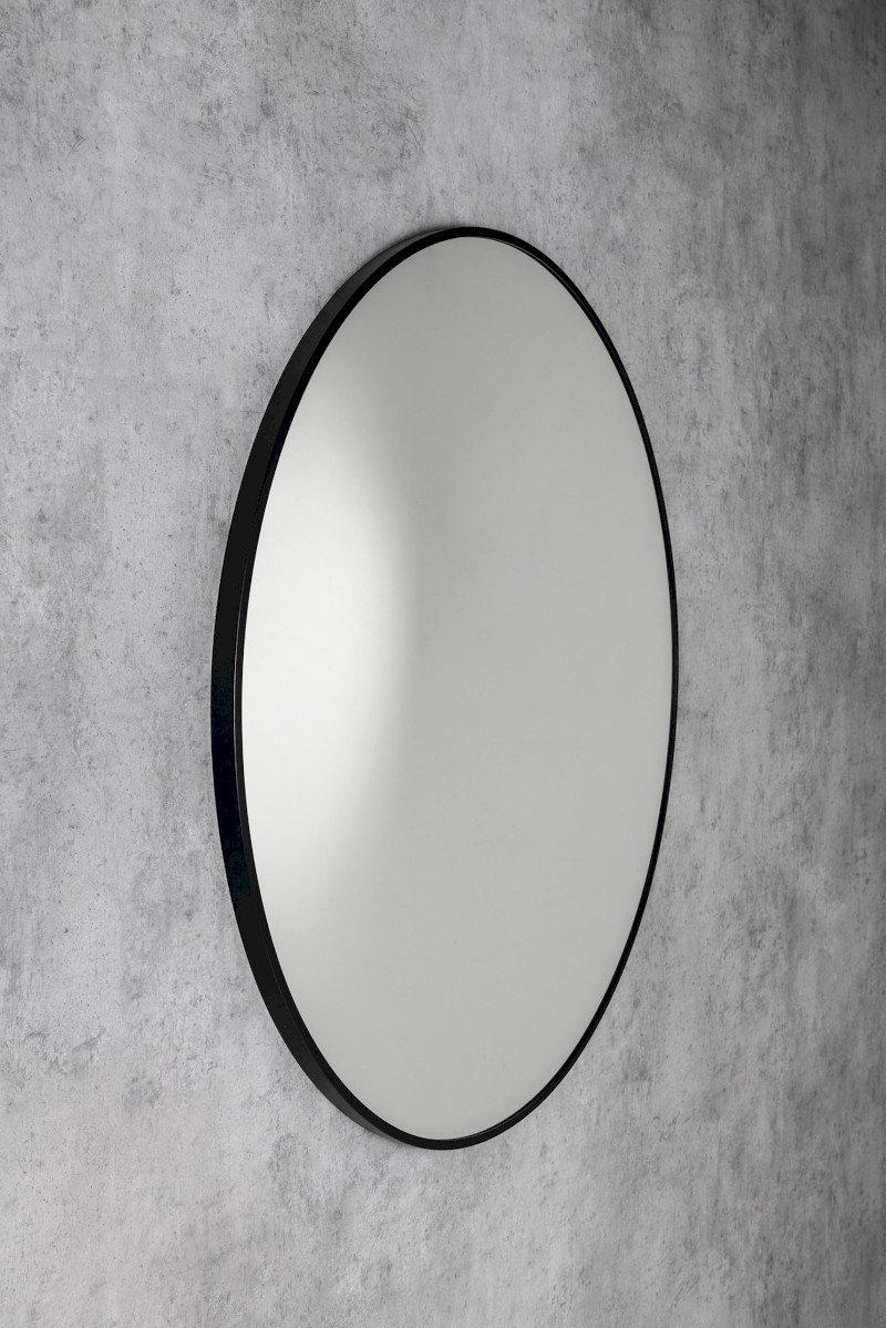 AROWANA kulaté zrcadlo v rámu ø 70cm, černá mat AWB070