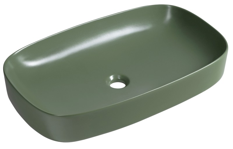 MATTEO keramické umyvadlo na desku 65x40cm, zelená mat 3064-128
