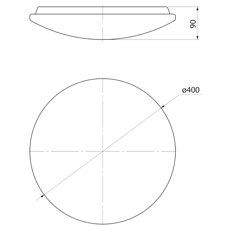 ORBIS koupelnové stropní svítidlo, ø 400mm, senzor, OSRAM, 2700lm, 25W, IP44 AC36061022M