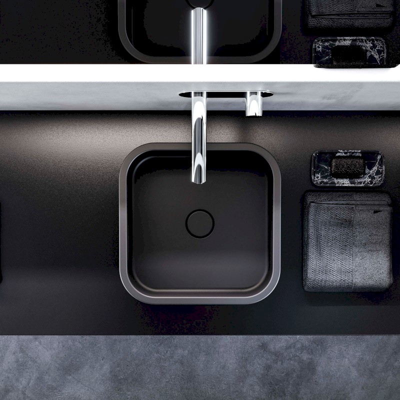 HAKO keramické umyvadlo na desku 40x40 , černá mat 554431