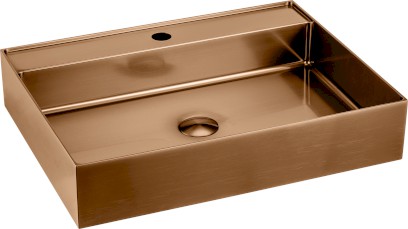 AURUM nerezové nástěnné umyvadlo, 55x42cm, včetně výpusti, měď mat AU302