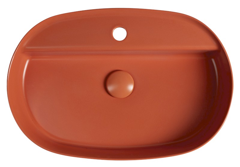 INFINITY OVAL keramické umyvadlo na desku, 60x40cm, terracotta 10NF65060-2U