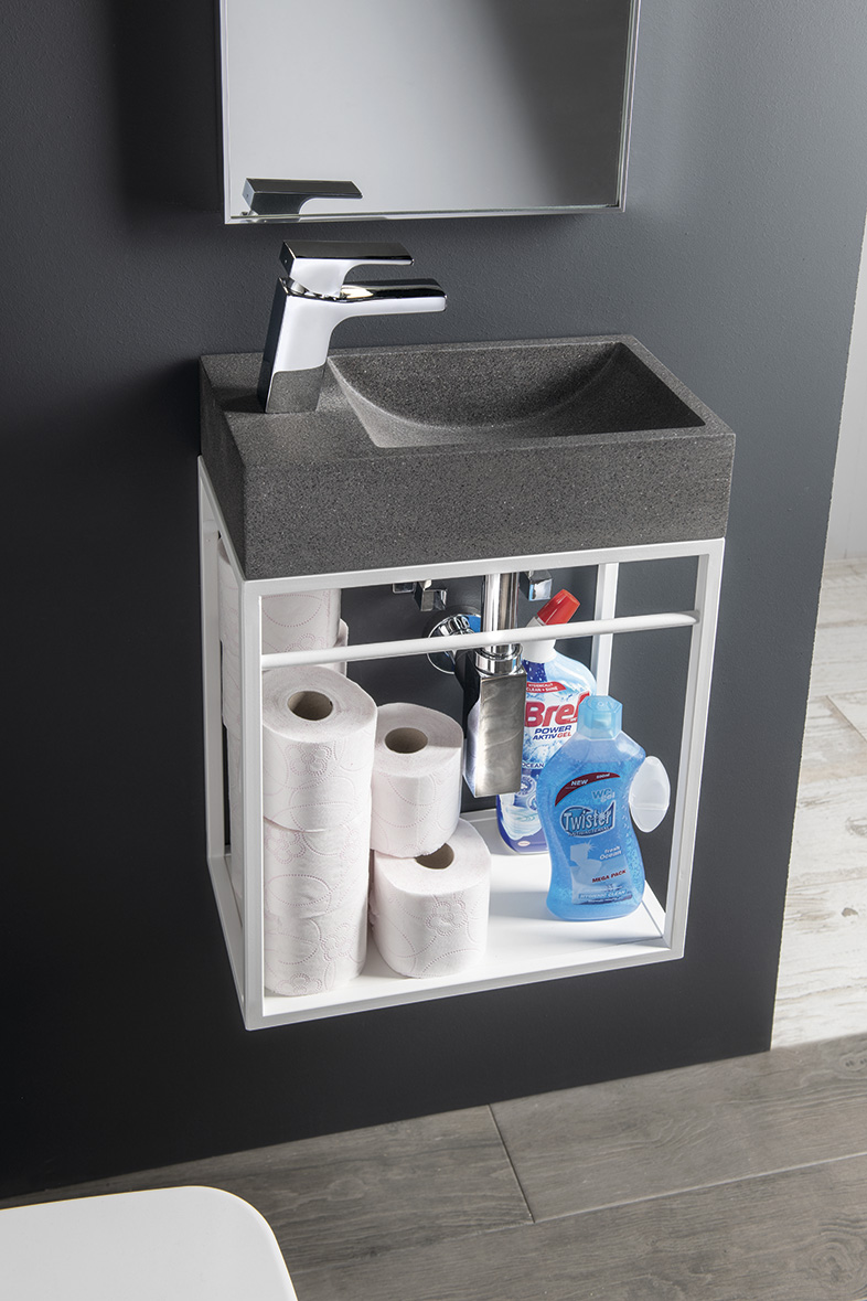 CREST konzole s policí, 39,5x45x21,7cm, bílá mat AR502