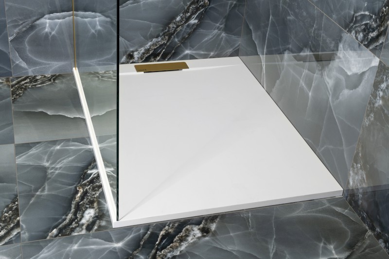 KAZUKO sprchová vanička z litého mramoru, obdélník 120x90cm, bílá 40340