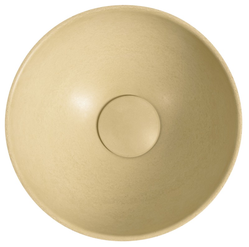 MINOR betonové umývátko na desku, Ø 26cm, žlutá mat MR26022