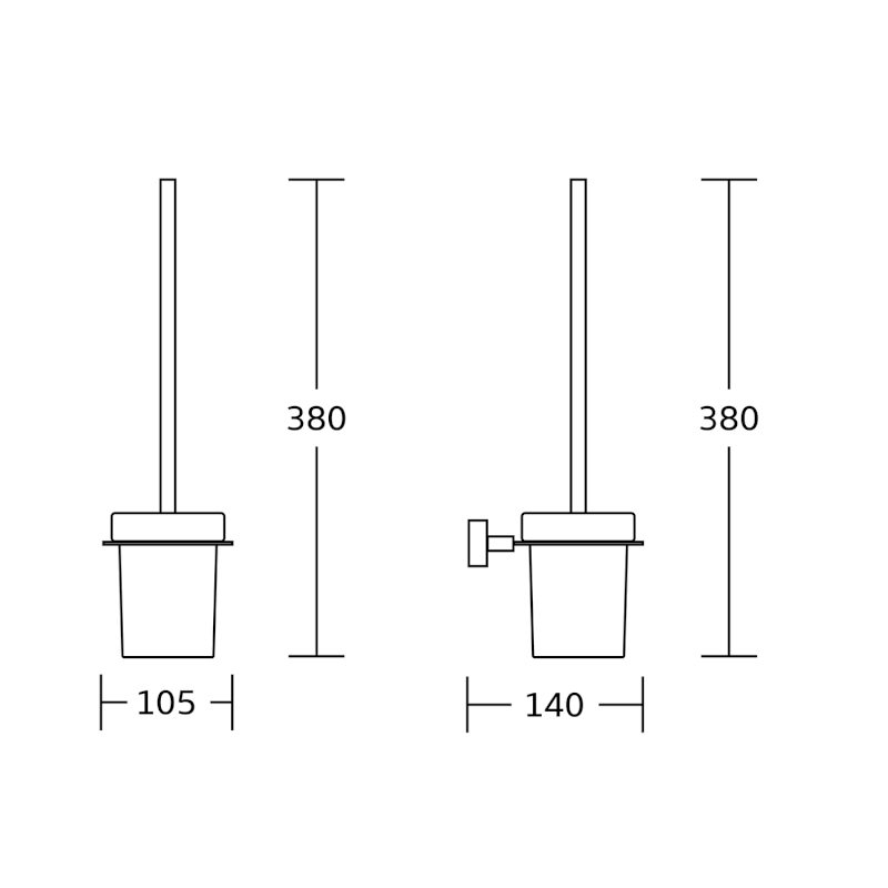 APOLLO WC štětka závěsná, mléčné sklo, černá mat 1416-08B