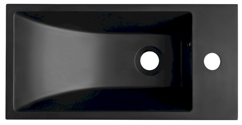 ARIANA umývátko, litý mramor, 50x25cm, baterie vpravo, černá mat SM016B