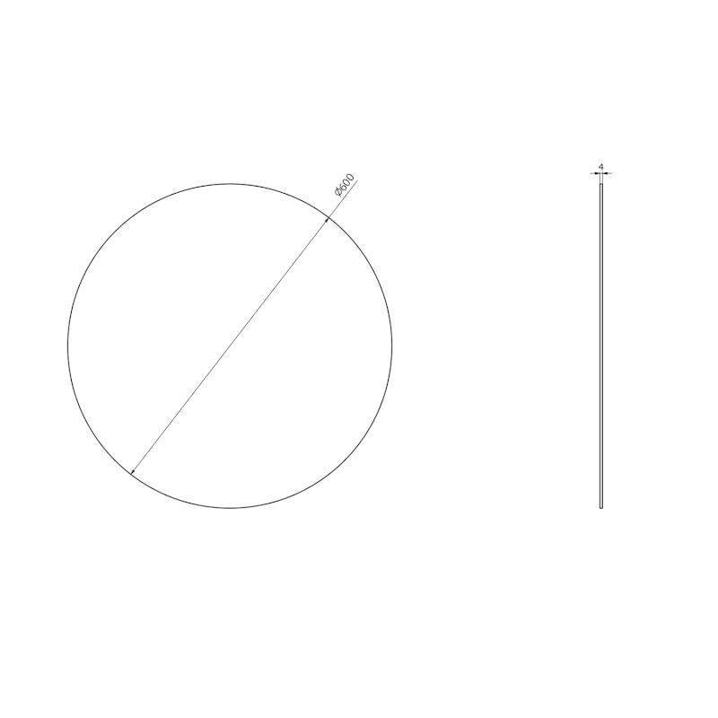 BORD kulaté zrcadlo s broušenou hranou ø 60cm, CU free 22444
