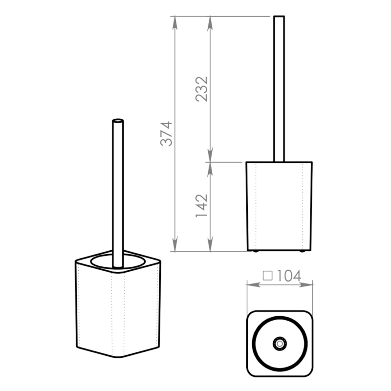 ARIES WC štětka na postavení, antracit AR3385