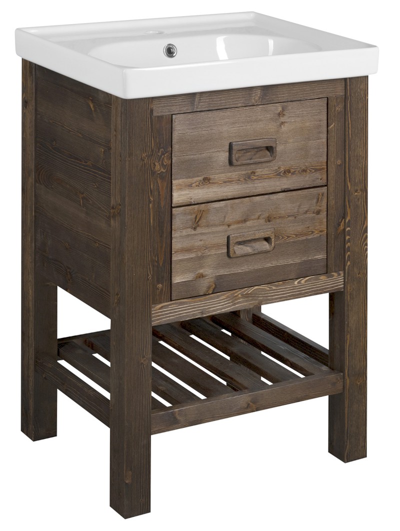 BRAND umyvadlová skříňka 56x83x43cm, mořený smrk BA068S