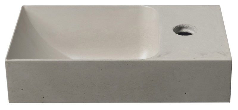 PICCOLINO betonové umývátko 30,8x17cm, baterie vpravo, písková mat PK30514