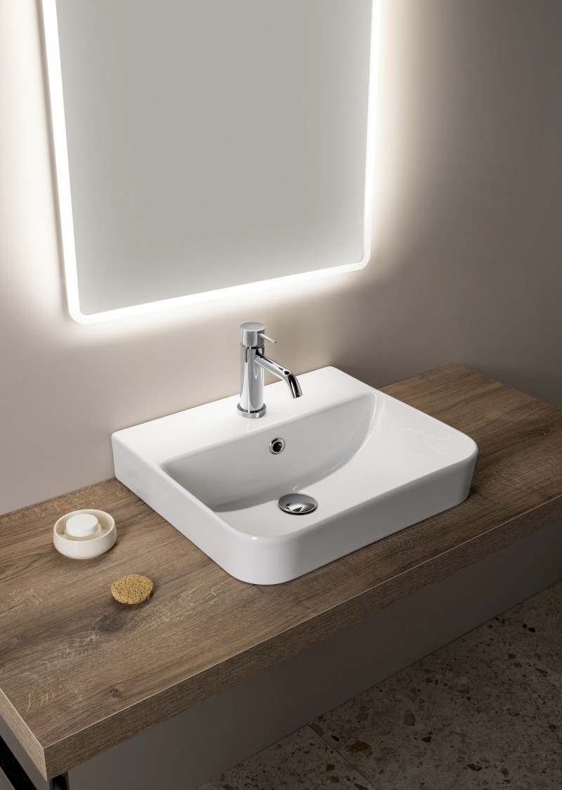 SOTT AQUA keramické umyvadlo zápustné, 48x42cm, bílá 10SQ50048