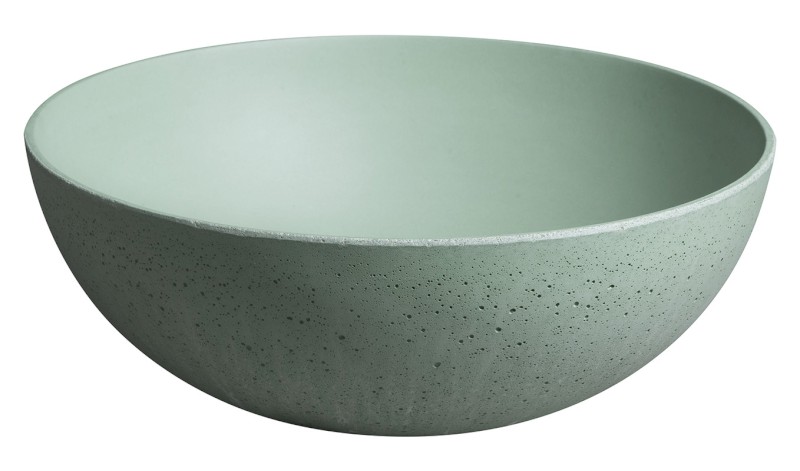 FORMIGO betonové umyvadlo na desku, Ø 39cm, zelená mat FG323