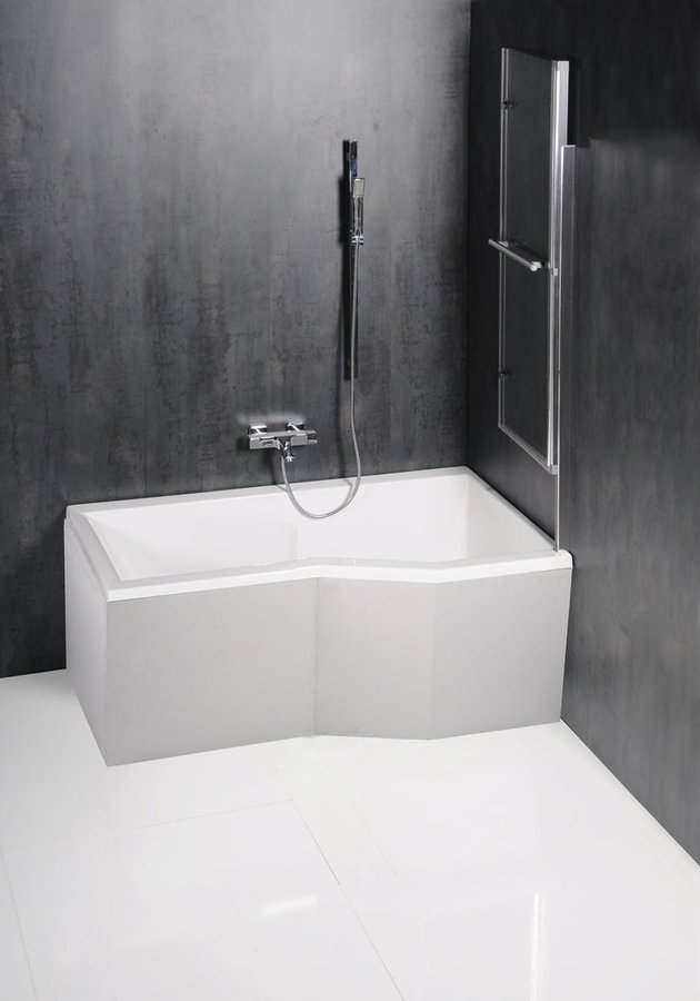 ODESSA vanová zástěna s pneumatickým zdvihem, š. 970mm, stříbrná, čiré sklo 37127