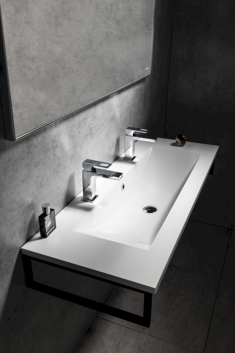 YUKON dvojumyvadlo, litý mramor, 120x45cm, bílá YU122