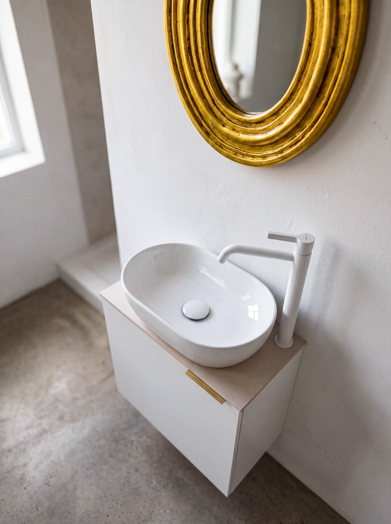 ICONIC stojánková umyvadlová baterie vysoká, bílá mat AF006W