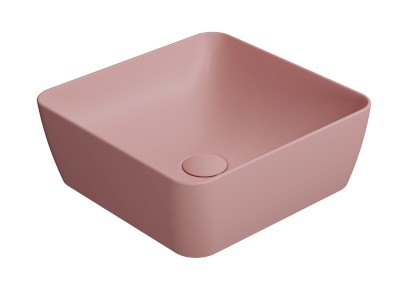 SAND/NUBES keramické umyvadlo na desku 38x38cm, blush mat 903824