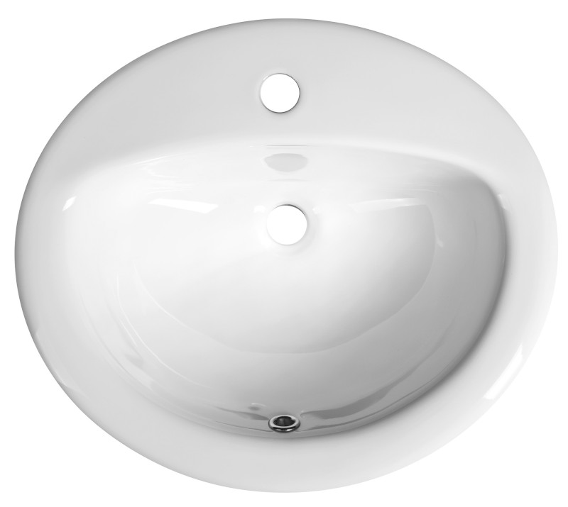 Keramické umyvadlo, zápustné, 52x45cm, bílá 55227