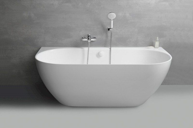 PAGODA nástěnná vana litý mramor 170x85x58cm, bílá 72976