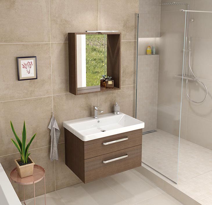 THEIA umyvadlová skříňka 75,6x50x44,2cm, 2xzásuvka, borovice rustik TH080-1616