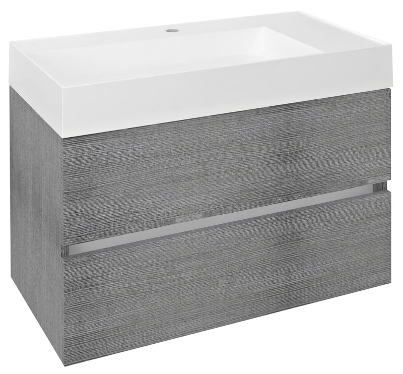 ODETTA umyvadlová skříňka 82x50x43,5cm, dub stříbrný DT085-1111