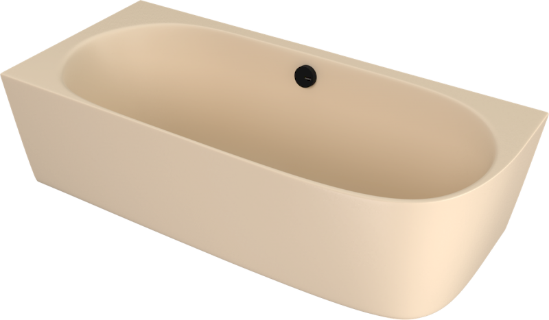 SUSSI L rohová stojící vana litý mramor 160x70x49,5cm, béžová mat 90191L.81