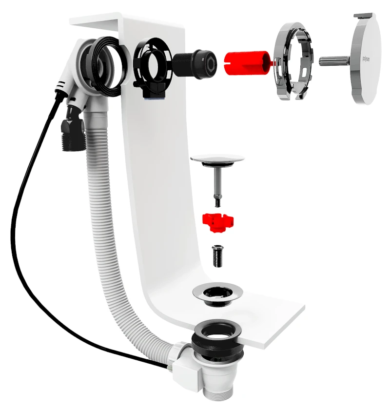 Vanová souprava s napouštěním, bovden, délka 600mm, zátka 72mm, chrom 71851