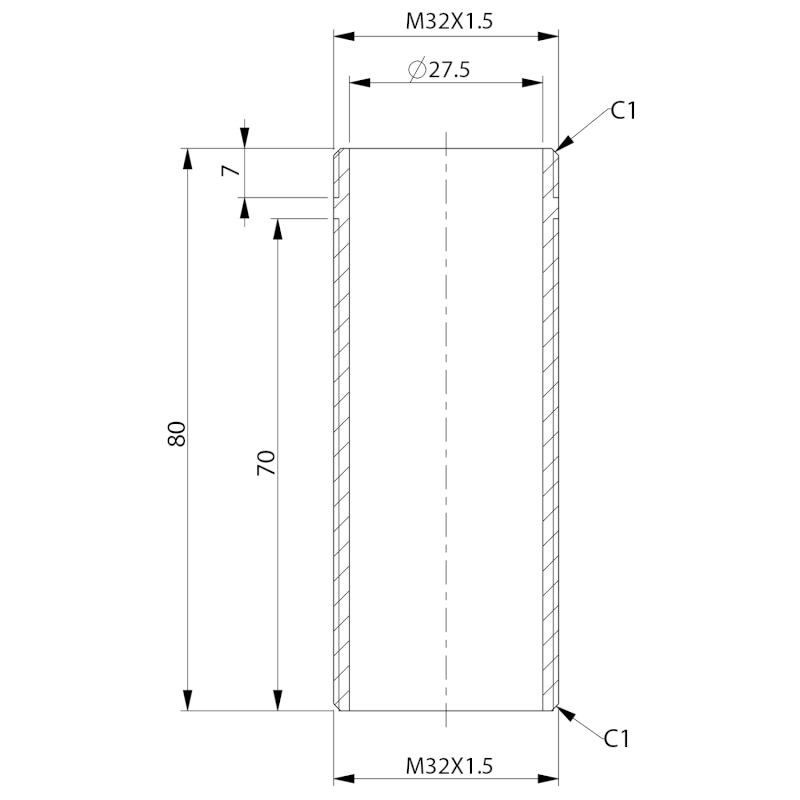 Prodloužená uchycení baterie, M32*1,5x80mm US335