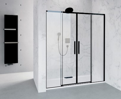 ALTIS BLACK posuvné dveře 1770-1810mm, výška 2000mm, čiré sklo AL4512B