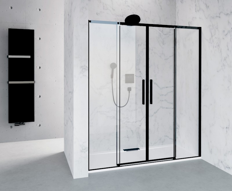 ALTIS BLACK posuvné dveře 1770-1810mm, výška 2000mm, čiré sklo AL4512B