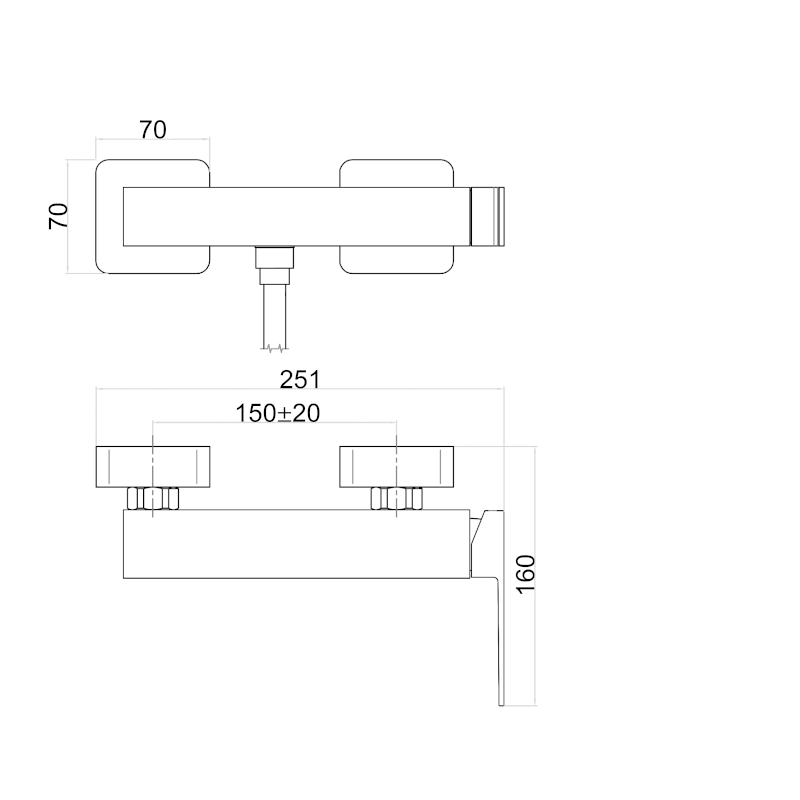 SPECTRE nástěnná sprchová baterie, černá mat 1102-71B