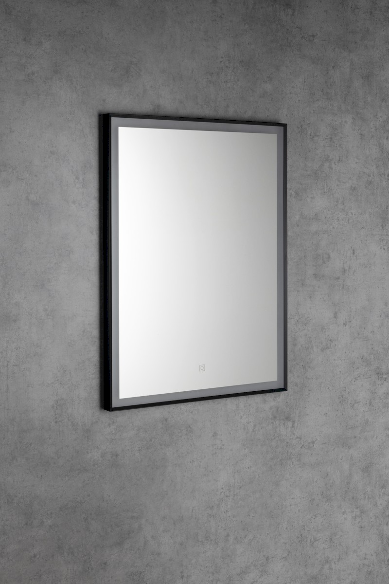 CORNA zrcadlo s LED osvětlením 60x80cm, dotykový senzor, stmívatelné, černá mat CN060